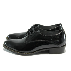 Анатомични дамски обувки лачени черни ГА 790-25 черна кожа-лакKP