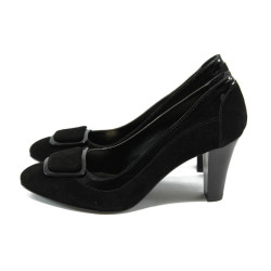 Дамски обувки черни с ток МИ 106-4315 черенKP