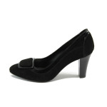 Дамски обувки черни с ток МИ 106-4315 черенKP