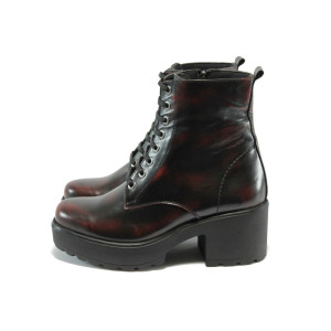 Анатомични дамски боти бордо естествена кожа МИ 803 бордоKP