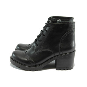 Анатомични дамски боти черни естествена кожа МИ 245 черенKP