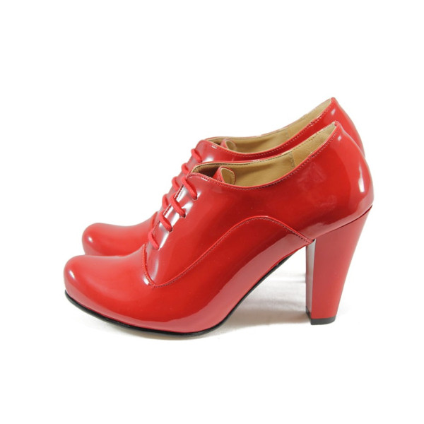 Дамски обувки с ток червени лачени ЕО 14020 червен лакKP