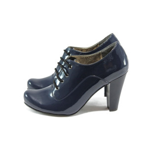 Дамски обувки с ток сини лачени ЕО 14020 син лакKP