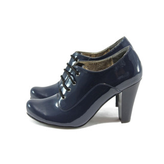 Дамски обувки с ток сини лачени ЕО 14020 син лакKP