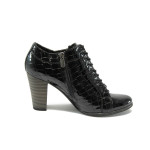 Черни дамски обувки с ток МИ 800-3591 черенKP