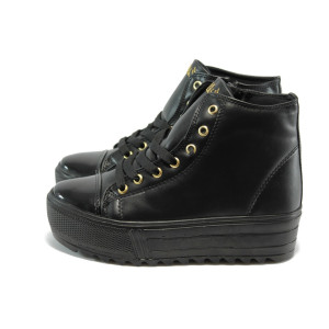 Черни дамски боти спортни МИ 415 черенKP