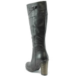 Черни дамски ботуши, естествена кожа - елегантни обувки за есента и зимата N 10007530