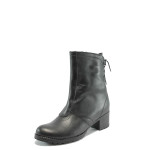 Черни дамски боти, естествена кожа - всекидневни обувки за есента и зимата N 10009636