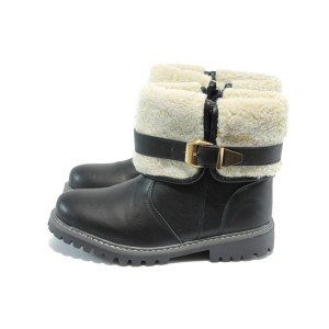 Черни дамски боти с топла подплата РС 351 черенKP