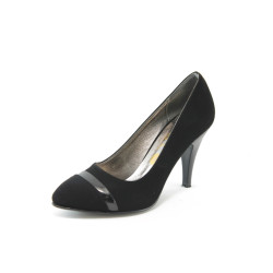 Стилни дамски обувки на среден ток черни ЕО 12010KP