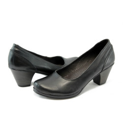 Дамски обувки на нисък ток черни НЛ 108-3696KP