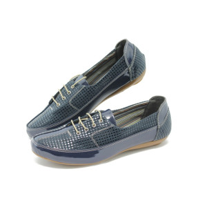 Дамски спортни обувки лачени МИ 045 синьоKP