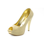Дамски елегантни обувки златисти на висок ток МИ 1701 златноKP