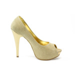 Дамски елегантни обувки златисти на висок ток МИ 1701 златноKP