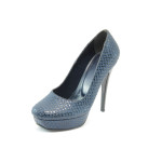 Дамски обувки сини от кожа-кроко ДС 3391 син-крокоKP