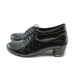 Дамски обувки черни с връзки МИ 1402 черноKP