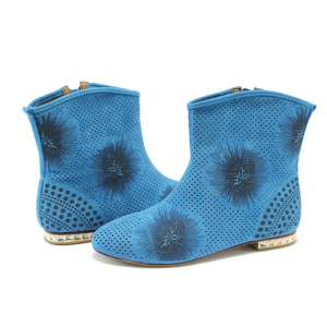 Дамски сини боти за лятото на нисък ток РЛ 513 синиKP