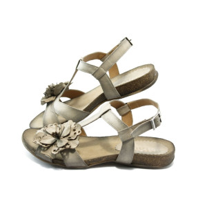 Анатомични дамски сандали бежови ИО 1392 бежово цветеKP