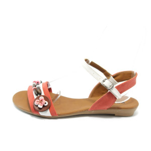 Дамски сандали равни МИ 01 червена сандалаKP