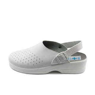 Анатомични бели дамски чехли, здрава еко-кожа - всекидневни обувки за лятото N 10008668