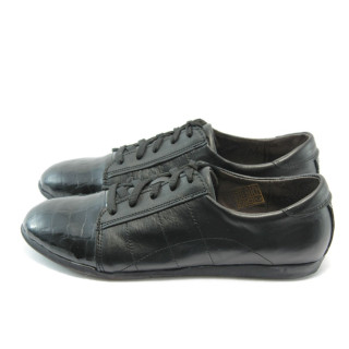 Черни дамски обувки спортни НЛ 132 кожа-лакKP