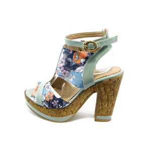 Дамски сандали сини на ток МИ 4208 синиKP