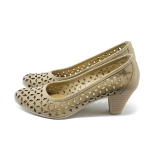 Кафяви дамски обувки на ток ГО 0322-12723 св. кафявиKP