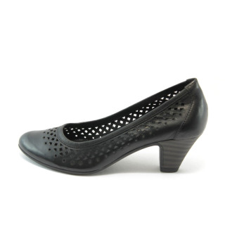 Дамски обувки черни на ток ГО 0322-12723 черниKP