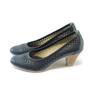 Дамски обувки сини на ток  ГО 0322-12723 синиKP