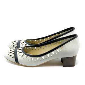 Бели дамски обувки с ток ГО 0417-1 айсKP