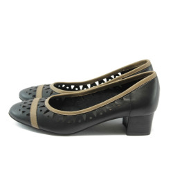 Дамски обувки черни на ток ГО 0417-1 черниKP