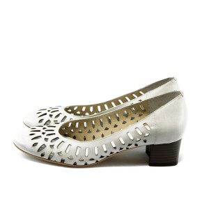 Дамски обувки бели на ток ГО 0391 айсKP