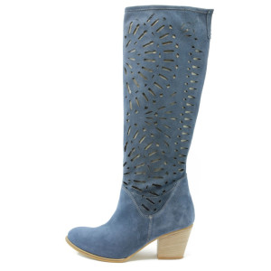 Летни дамски ботуши сини ГО 0307-L синиKP