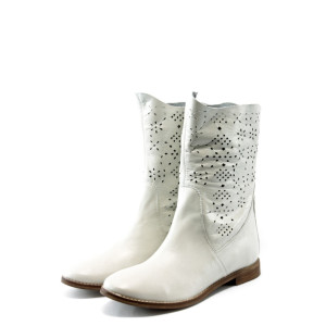 Летни дамски боти бели ГО 0363 кожа айсKP