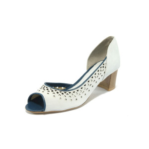 Дамски обувки бели на ток ГО 0408-2925 айсKP