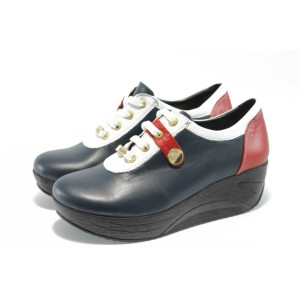 Дамски обувки сини с платформа МИ 304 синиKP