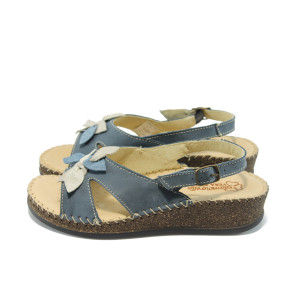 Анатомични дамски сандали сини с платформа ГР 500466 синиKP