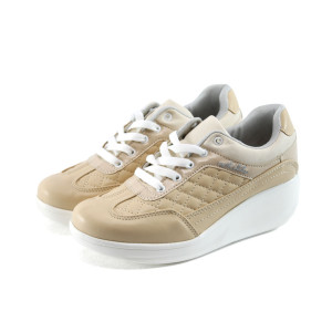Дамски обувки бежови спортни с платформа МИ 217 бежовиKP