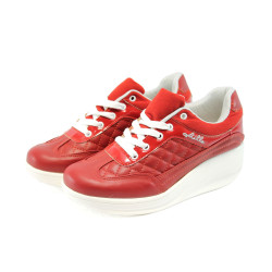 Дамски обувки червени спортни с платформа МИ 217 червениKP