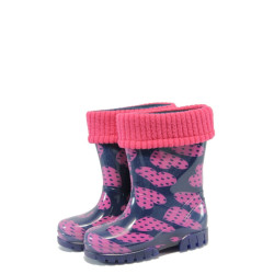 Сини гумени детски ботушки, pvc материя - всекидневни обувки за есента и зимата N 10009387