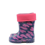 Сини гумени детски ботушки, pvc материя - всекидневни обувки за есента и зимата N 10009387