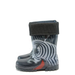 Сиви гумени детски ботушки, pvc материя - всекидневни обувки за есента и зимата N 10009389