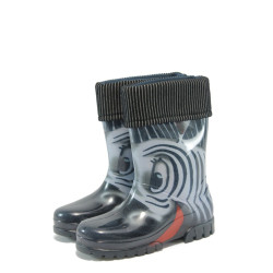 Сиви гумени детски ботушки, pvc материя - всекидневни обувки за есента и зимата N 10009389
