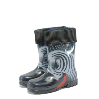 Сиви гумени детски ботушки, pvc материя - всекидневни обувки за есента и зимата N 10009389