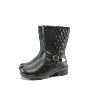 Черни детски ботуши анатомични КА L408 черенKP