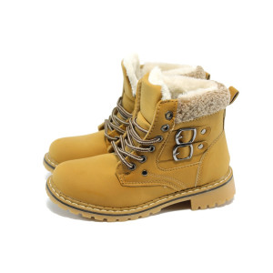 Топли детски боти с грайфер РС 64 камелKP