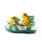 Анатомични детски сандали в зелен и жълт цвят КА 242 зелено/жълто 32/37KP
