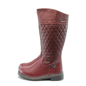 Анатомични червени детски ботуши КА L406 бордоKP