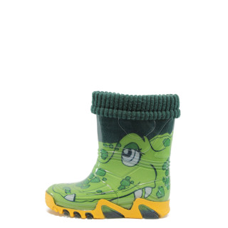 Зелени гумени детски ботушки, pvc материя - всекидневни обувки за есента и зимата N 10009391
