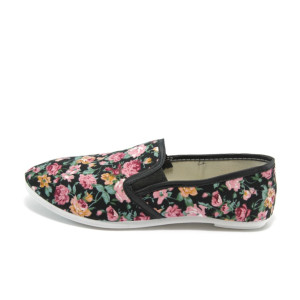 Цветни дамски еспадрили ФР дамски еспадрили на цветя черниKP